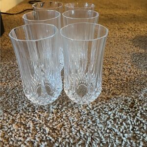 Set of Clear Crystal Glasses 6
